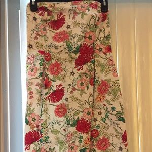 Strapless knee length floral dress